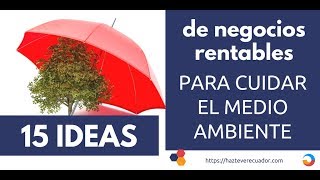 15 ideas de negocios rentables para cuidar el medio ambiente [upl. by Neelie732]