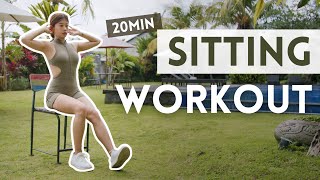 20 min Chair Sitting Down Full Body Burn  Beginners amp Seniors Friendly Home Workout No Repeat [upl. by Vish]