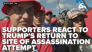 Supporters react to Trumps return to Butler Pennsylvania where he was nearly assassinated [upl. by Selin844]