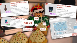 NEW BLOXBURG UPDATE NEW AGING UP FEATURE PARTY INVITES FOODS KARAOKE AND MORE [upl. by Shugart123]