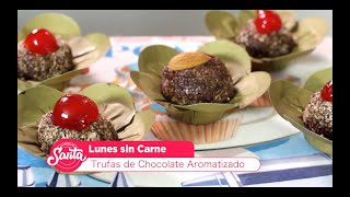 La cocina de Sarita  Trufas de chocolate aromatizado con coco tostado [upl. by Wash]