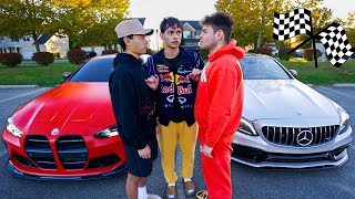 OUR BEST FRIENDS RACE BMW M4 Competition vs Mercedes AMG C63s [upl. by Machutte]