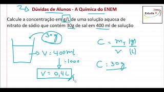 Calcule a concentração comum [upl. by Lilac]