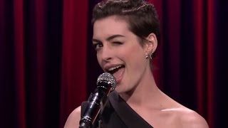 Anne Hathaway Raps with Jimmy Fallon  Hilarious Clip [upl. by Ibrad]