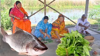 গ্রাম্য পদ্ধতিতে আজ রান্না হলো আলু দিয়ে রুই মাছের ঝোল আর কলমি শাক ভাজা  fish curry recipe [upl. by Alimac668]