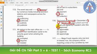 TOEIC RC 3 Test 1  Hướng Dẫn Giải Chi Tiết Part 5 amp 6 [upl. by Ennyroc]