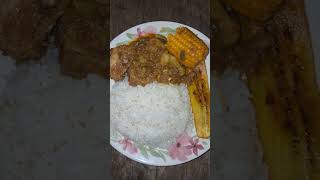 cerdo guisado con habichuelas y maíz así quedo el almuerzo de hoy recetas [upl. by Alekehs]