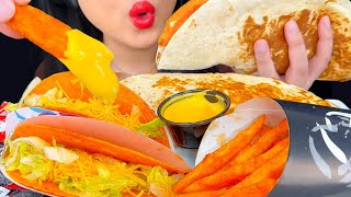 ASMR TACO BELL QUESADILLA TACO amp CHEESY NACHO FRIES Eating Sounds ASMR Phan [upl. by Friedland]