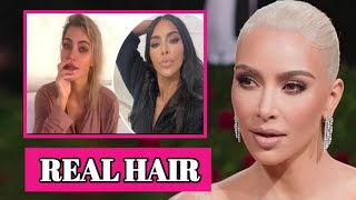 UNBELIEVABLE 🛑 What Kim Kardashians real hair color is exposed by her sister with a web post [upl. by Boswall]