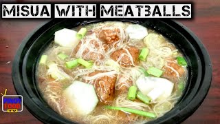 MISUA WITH MEATBALLS  FOR BEGINNERS  PANLASANG FILIPINO [upl. by Jet478]