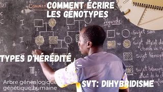 SVT terminal S D  baccalauréat arbre généalogique croisement dihybridisme Écrire les génotypes [upl. by Carpio]