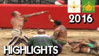 Calcio Storico 2016 ● Bianchi  Verdi ● Highlights [upl. by Nodnas]