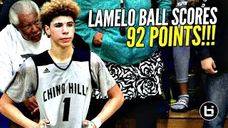 LaMelo Ball Scores 92 POINTS 41 In The 4th Quarter FULL Highlights Chino Hills vs Los Osos [upl. by Yesrej]