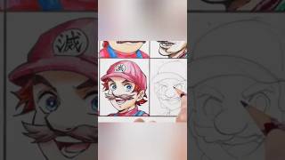 Desenho Do Mario em diferentes estilos 🍄desenho youtube art shorts mario [upl. by Asenej896]