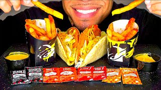 asmr taco bell mukbang  eating nacho fries doritos locos tacos challenge  no talking big bites [upl. by Dyanna]