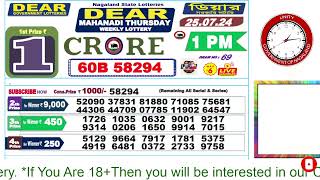 LOTTERY LIVE DEAR NAGALAND STATE LOTTERY SAMBAD DRAW RESULT 25072024 NAGALAND LOTTERY LIVE [upl. by Yelrehs]