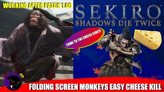 Sekiro  Folding Screen Monkeys Easy Cheese Kill  Patch 106 Working [upl. by Aneet]