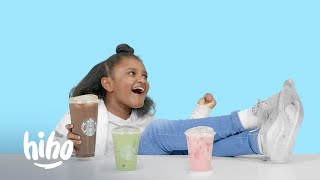 Kids Try Popular Starbucks Drinks  Kids Try  HiHo Kids [upl. by Clere]