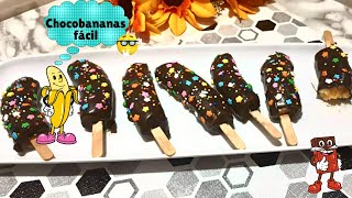 Cómo hacer chocobananas fácil 🍫 3 INGREDIENTES fácil SOLO 5 MINUTOS 🍌 postres fáciles y rápidos [upl. by Halilad]