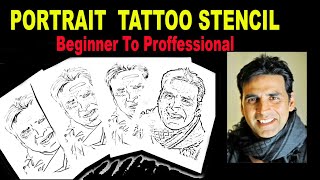 Portrait Tattoo Stencil  Beginner to Professional  Hindi [upl. by Nnayhs]