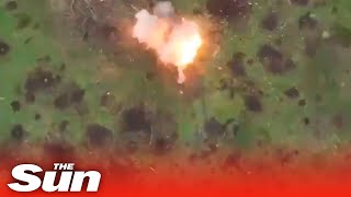 Russian armoured tank obliterated by deadly Ukrainian Javelin missile [upl. by Anallise]