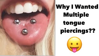 My Multiple Tongue Piercings  Swelling  Healing  Why [upl. by Eusadnilem658]