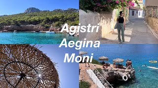 Greek islands and beaches Agistri Aegina Moni 4K [upl. by Oinesra]