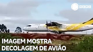 Imagem mostra decolagem de avião no Aeroporto de Cascavel [upl. by Bust]