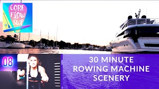 30 Minute Indoor Rowing Workout Sunset Scenery [upl. by Gerk506]