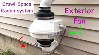 Radon mitigation install  Crawl space amp exterior walkthroughoverview [upl. by Beverlie191]