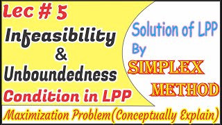 Infeasibility and Unboundedness Condition in LPP [upl. by Nomelihp149]