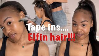 vlogctober 18Tape in extensions Elfin Hair [upl. by Atinahc284]