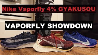 Nike Vaporfly 4 Flyknit Gyakusou Review Comparison amp ON FEET  Vaporfly Showdown [upl. by Iad35]