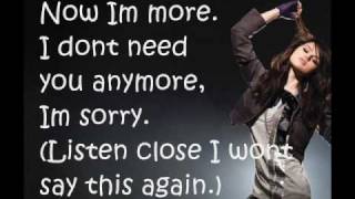 Selena Gomez amp The Scene  I Wont Apologize  Lyrics On Screen [upl. by Charin382]