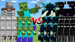 ZOMBIES amp SKELETONS vs WARDENS amp ENDERMEN Army [upl. by Cannell]