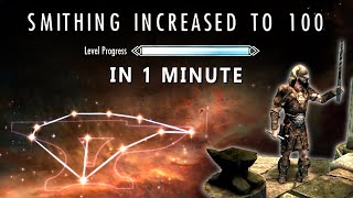 Skyrim  Level up Smithing to 100 in 1 Minute  2024  Skyrim Anniversary Edition [upl. by Acey]