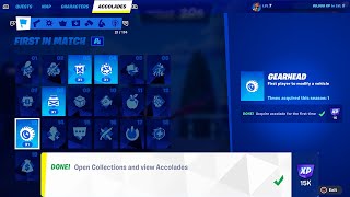 How to EASILY Open Collections and view Accolades in Fortnite locations Quest [upl. by Solly442]