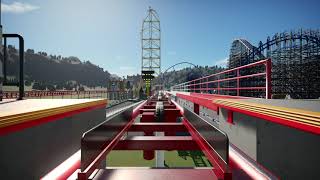 Top Thrill Dragster recreation POV in Planet Coaster [upl. by Ardy]