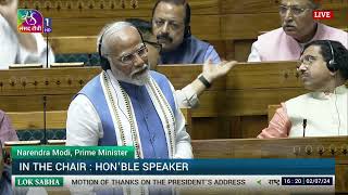 PM Narendra Modis reply to Motion of Thanks on Presidents address in 18thLokSabhaPart01 [upl. by Eisej152]