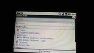 Opera Mini 42 beta on the TMobile G1 Google Android device [upl. by Garnette]