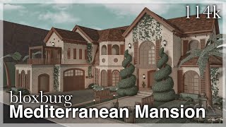 Bloxburg  Mediterranean Mansion Speedbuild exterior [upl. by Emilie53]