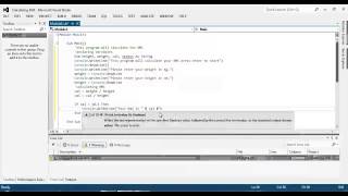 Visual Studio 2012 Calculating BMI [upl. by Surovy946]