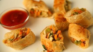 Spring Rolls स्प्रिंग रोल्स By Archana  Vegetable Roll  Easy amp Quick Snack Recipe [upl. by Aisital]