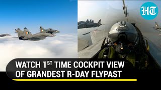 Stunning cockpit view of IAF flypast Rafale woman pilot Many firsts at 73rd RDay parade [upl. by Itnahsa]