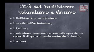 Positivismo Naturalismo e Verismo [upl. by Longley]