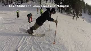 Monoboard MonoBoard Love Child of a Snowboard and Monoski Skiing Snowboarding [upl. by Skelly770]