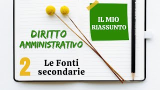 Diritto Amministrativo  Capitolo 2 le fonti secondarie [upl. by Akinnej]