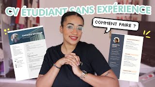 Comment faire un CV pour un JOB ÉTUDIANTS Stage alternance   Avec paspeu dexpérience [upl. by Pulchia]