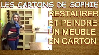 DIY DECO CARTON  relooking meuble cuisine peinture et papier kraft [upl. by Zak]