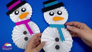 How to Make a Paper Snowman  Christmas Craft for Kids [upl. by Rai]